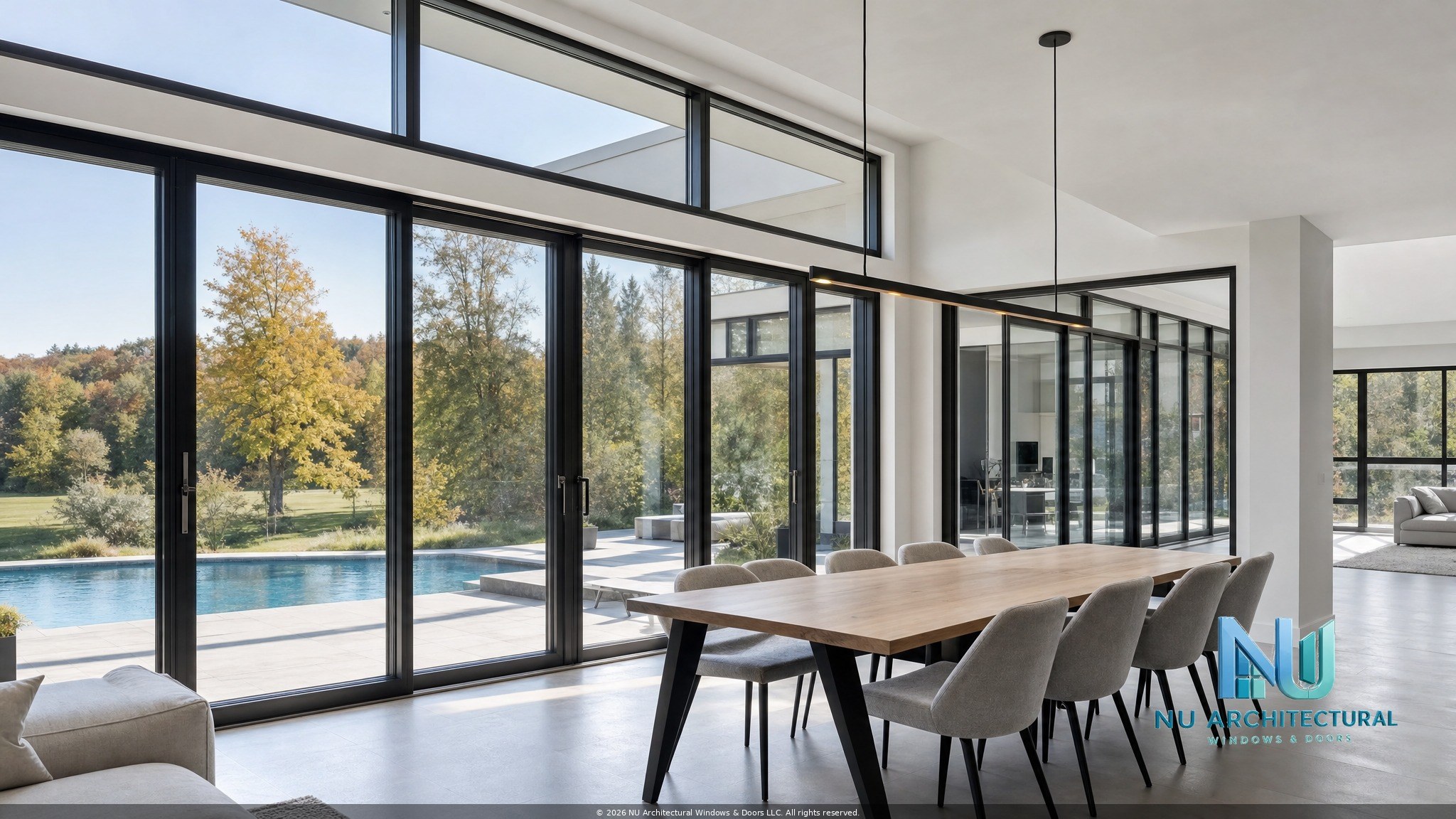 Thermally broken aluminum casement windows